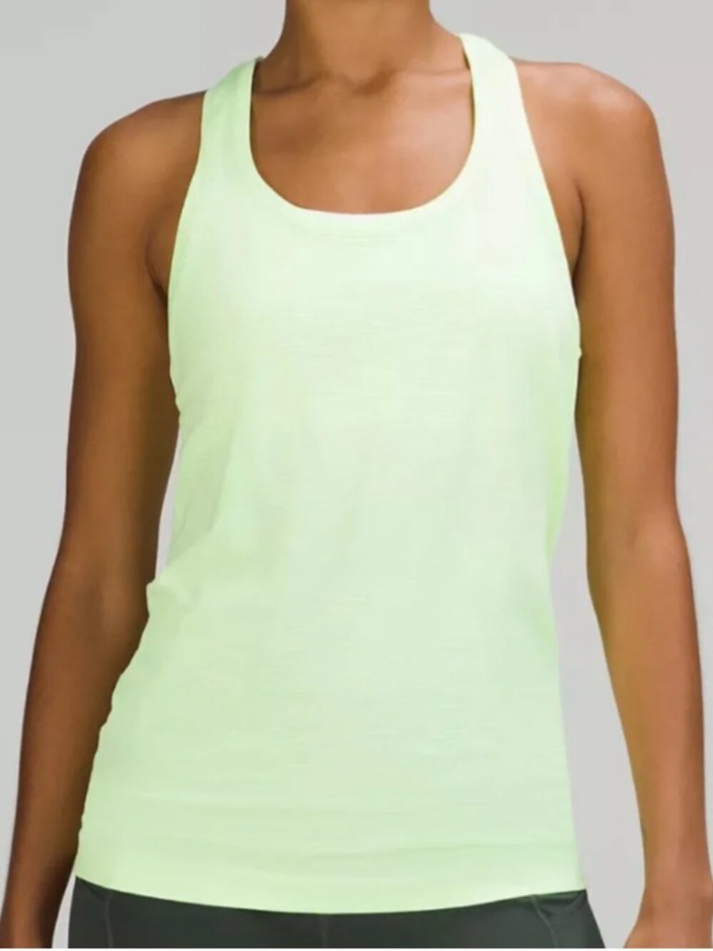 Lululemon Athletica Light Lime Green Razorback Tank Top Size XL